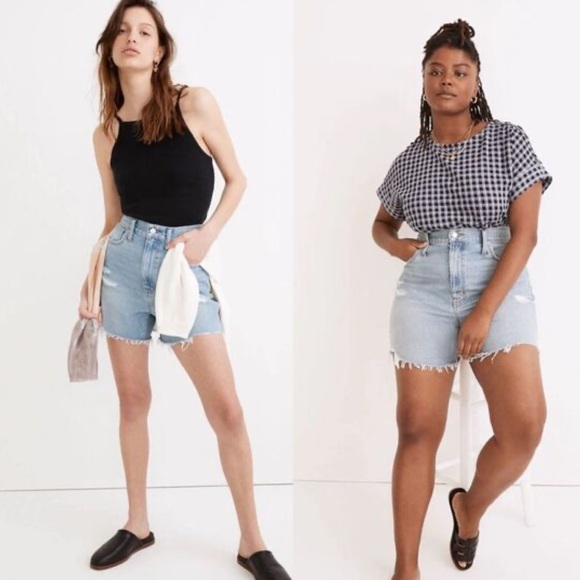 Madewell The Momjean‎ Short in Lansdale Wash Distressed Cut-off Plus Size 16W - Picture 1 of 12